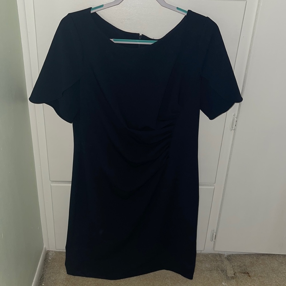 Brand New DKNY Navy Blue Dress with Roushing